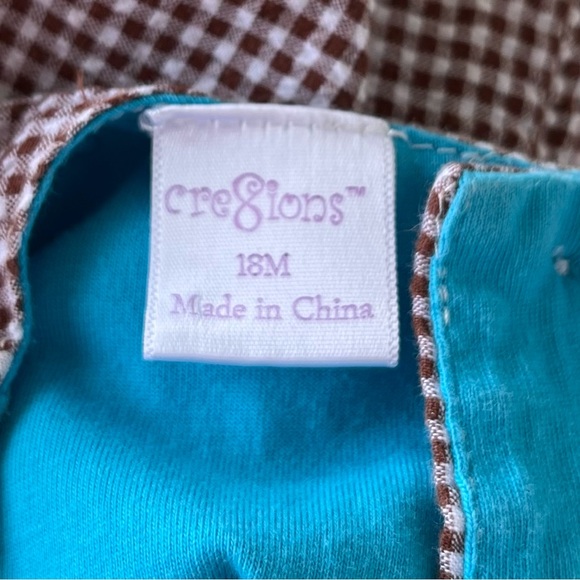 •Cre8ions• Gingham One Piece Lion Romper - Size 18 Months - Picture 2 of 9